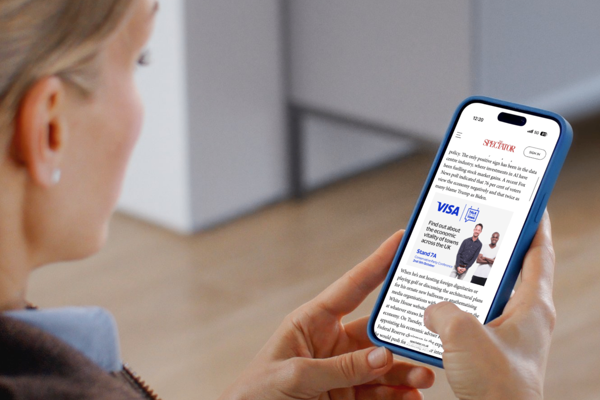 Financial advertising placement on The Spectator website