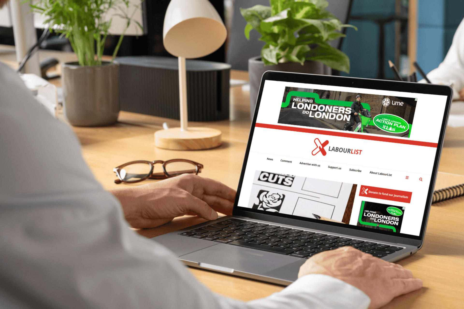 Political advertising campaign featured in The Times